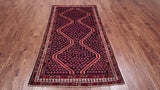 Navy Blue Vintage Persian Hand Knotted Wool Rug - 4' 2" X 7' 8"
