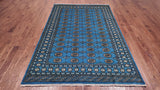 Blue Bokhara Hand-Knotted Wool Rug - 6' 3" X 9' 0"