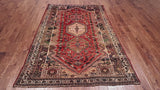 Rust Vintage Persian Handmade Wool On Wool Rug - 5' 10" X 8' 4"