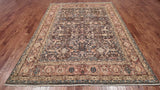 Grey Persian Antique Finish Zero Pile Handmade Wool Rug - 7' 9" X 10' 3"