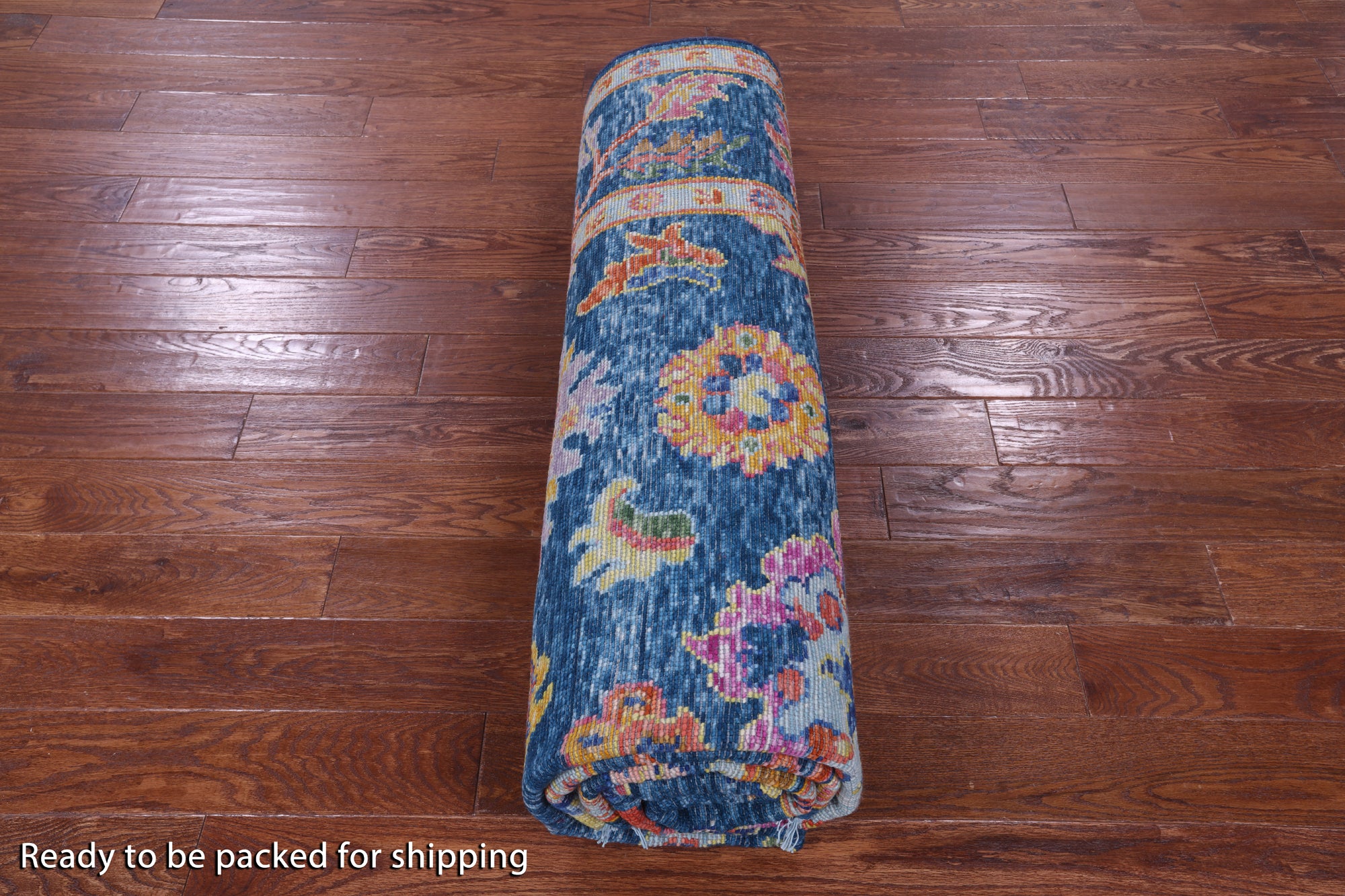 Blue Turkish Oushak Handmade Wool Rug - 8' 2" X 9' 11" - Golden Nile