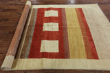 Modern Multicolor Gabbeh Wool Area Rug 6 X 9 - Golden Nile