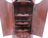Reclaimed Wood Handcrafted Barrel Bar with 9 Bottle Wine Hutch Mini Bar - Golden Nile