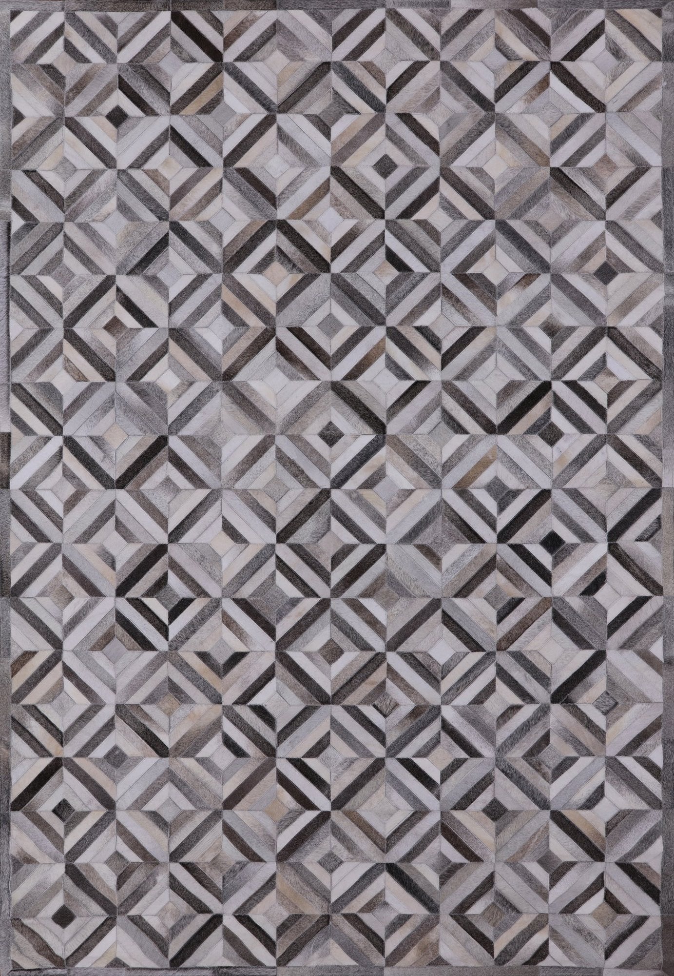 Natural Cowhide Hand Stitched Patchwork Rug - 6' 0" X 9' 0" - Golden Nile