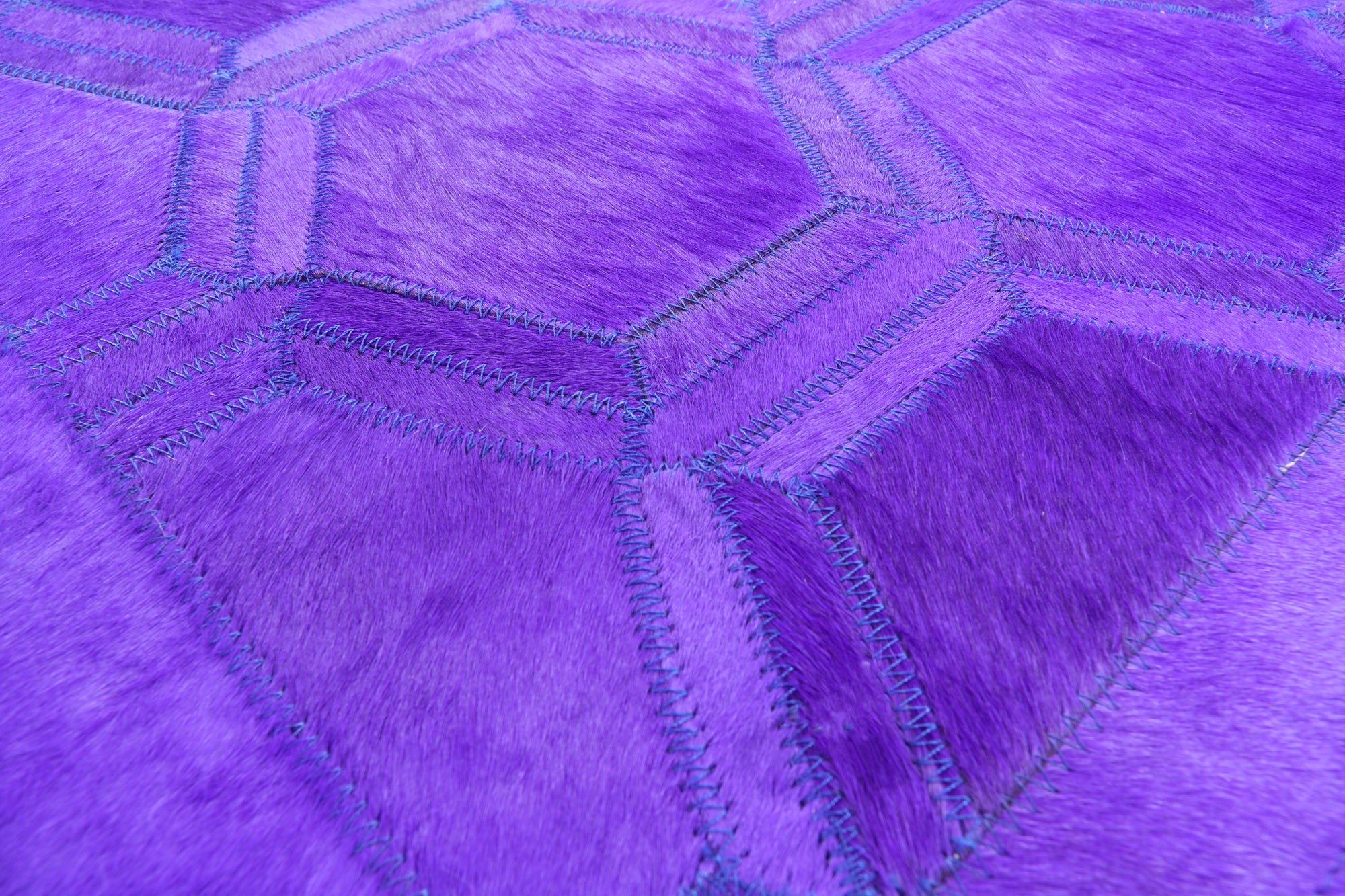 Purple Cowhide Hairhide Patchwork Rug - 4' 0" X 6' 0" - Golden Nile