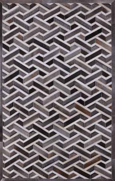 Cowhide Hairhide Patchwork Rug - 5' 0" X 8' 0" - Golden Nile