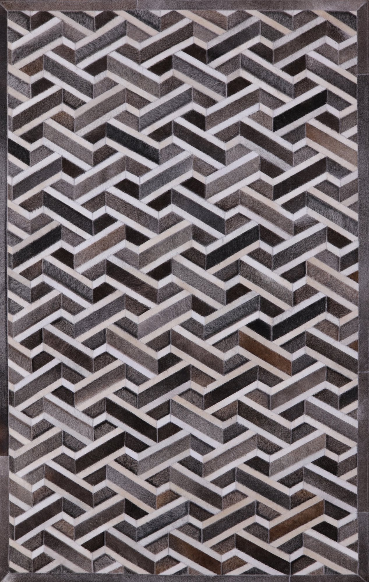 Cowhide Hairhide Patchwork Rug - 5' 0" X 8' 0" - Golden Nile