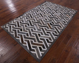 Cowhide Hairhide Patchwork Rug - 5' 0" X 8' 0" - Golden Nile