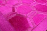 Pink Hairhide Cowhide Patchwork Rug - 6' X 9' - Golden Nile