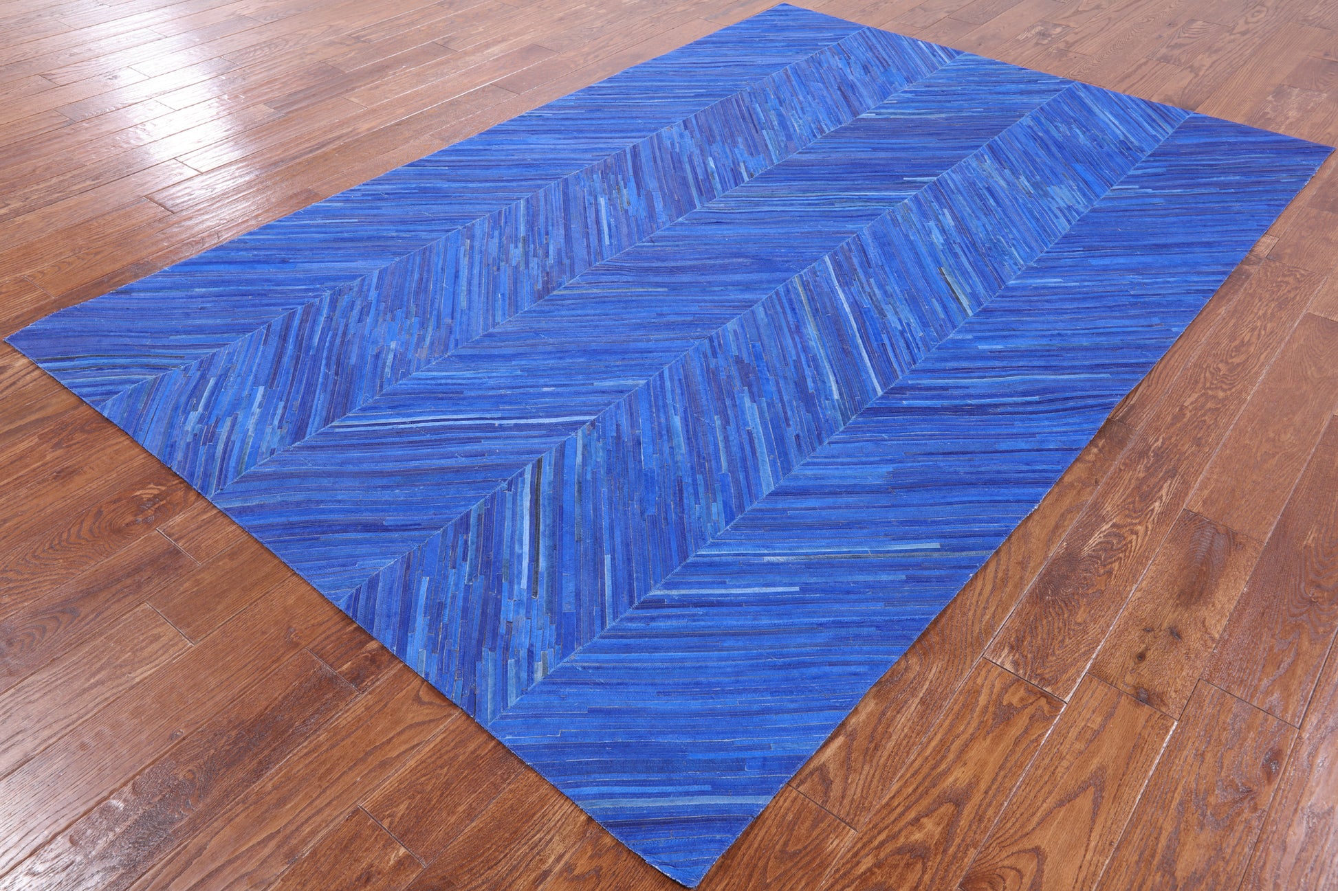 Cowhide Hand Stitched Patchwork Rug - 5' 10" X 8' 8" - Golden Nile