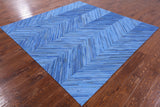 Square Cowhide Hand Stitched Patchwork Rug - 7' 4" X 7' 5" - Golden Nile