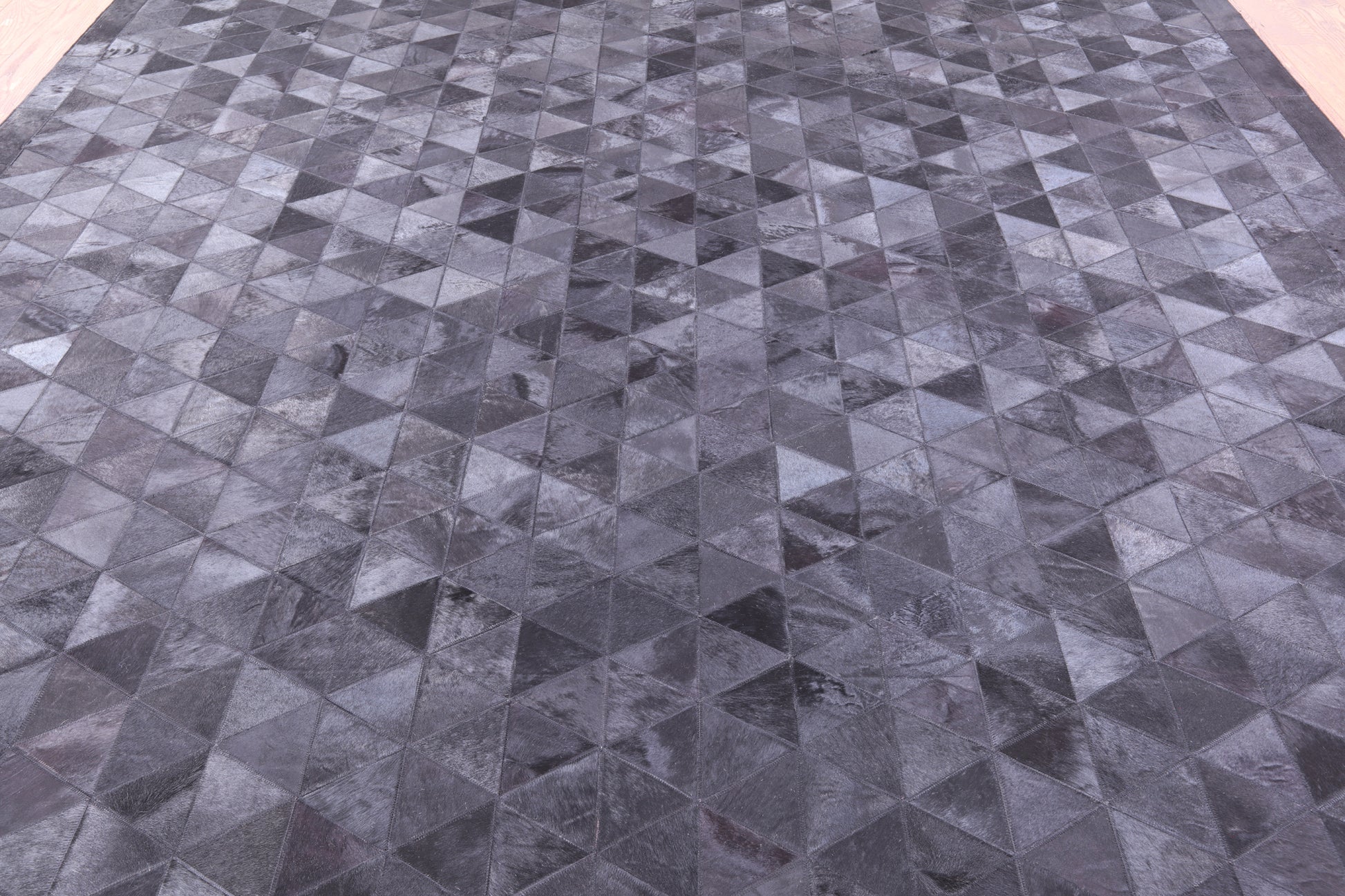 Black Square Natural Cowhide Hand Stitched Patchwork Rug - 10' 0" X 10' 0" - Golden Nile