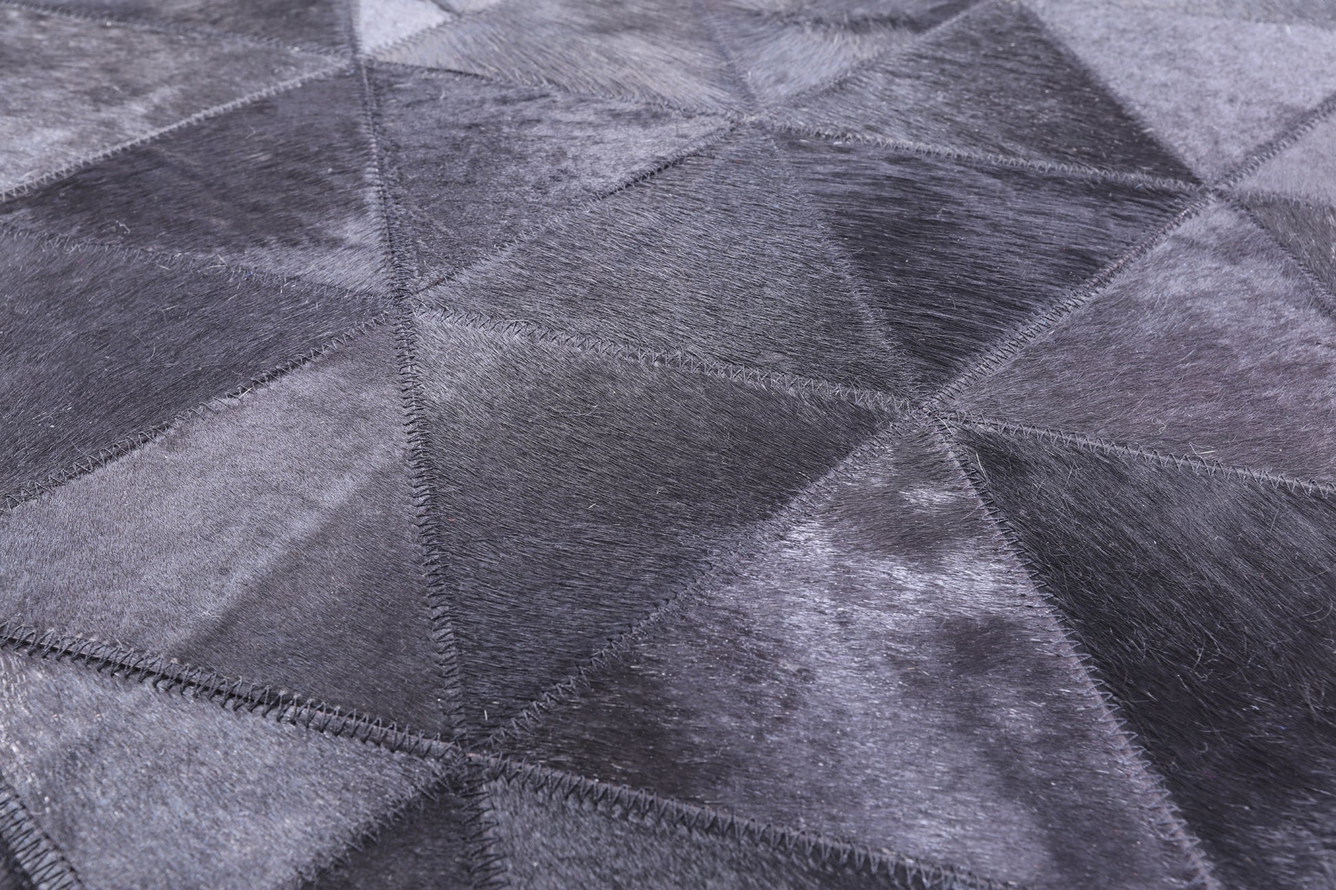 Black Square Natural Cowhide Hand Stitched Patchwork Rug - 10' 0" X 10' 0" - Golden Nile