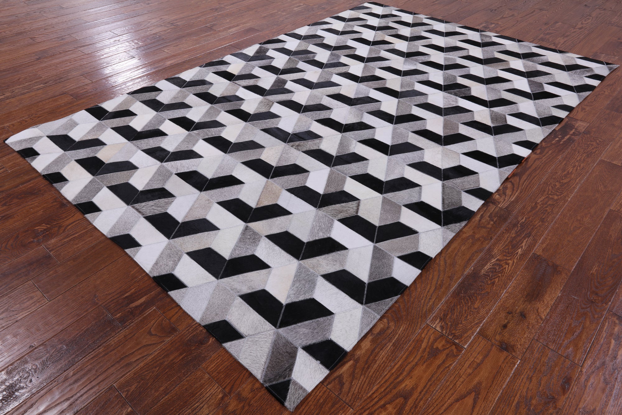Natural Cowhide Hand Stitched Patchwork Rug - 6' 0" X 9' 0" - Golden Nile