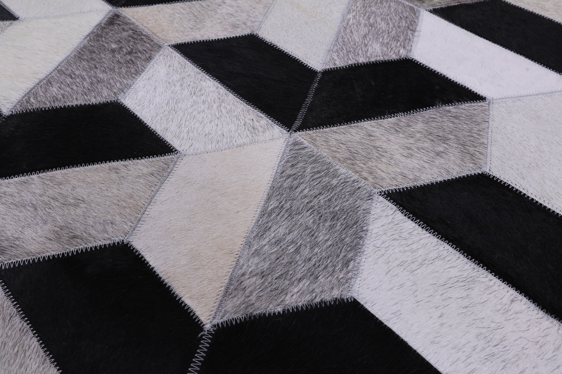 Natural Cowhide Hand Stitched Patchwork Rug - 6' 0" X 9' 0" - Golden Nile