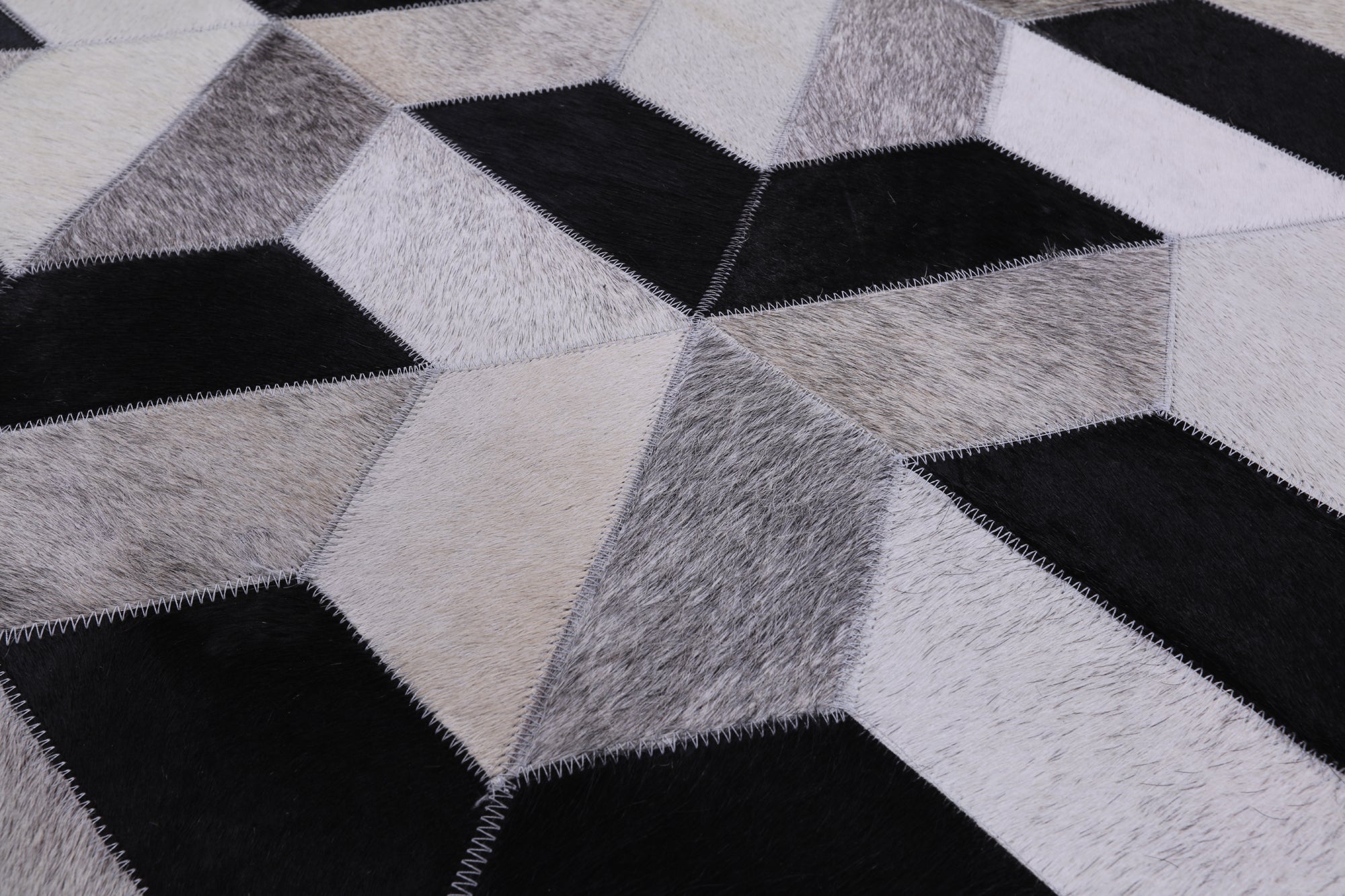 Natural Cowhide Hand Stitched Patchwork Rug - 6' 0" X 9' 0" - Golden Nile