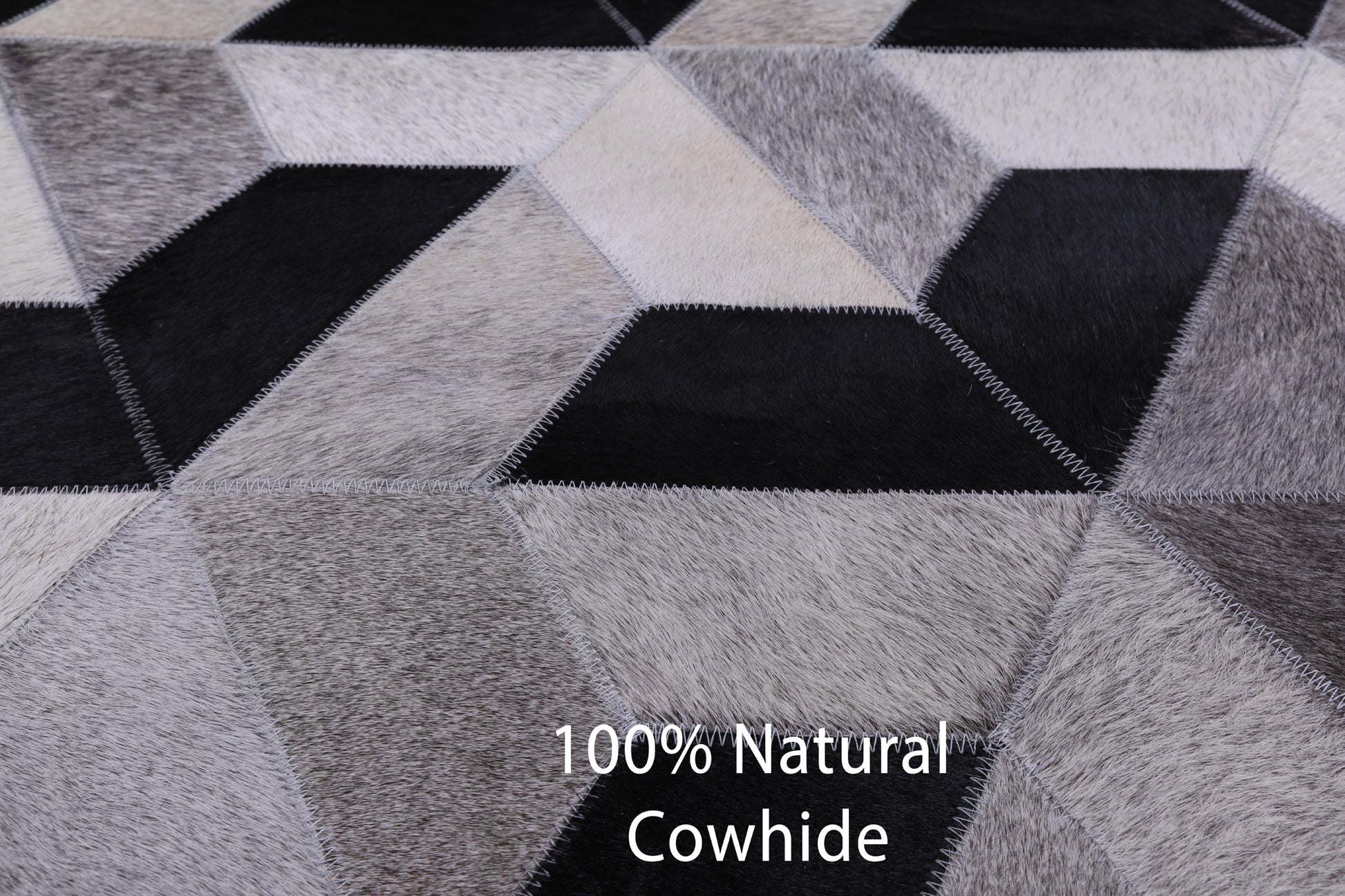 Natural Cowhide Hand Stitched Patchwork Rug - 6' 0" X 9' 0" - Golden Nile