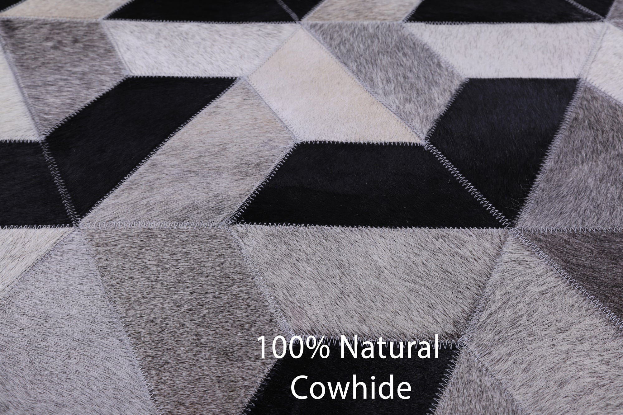 Natural Cowhide Hand Stitched Patchwork Rug - 6' 0" X 9' 0" - Golden Nile