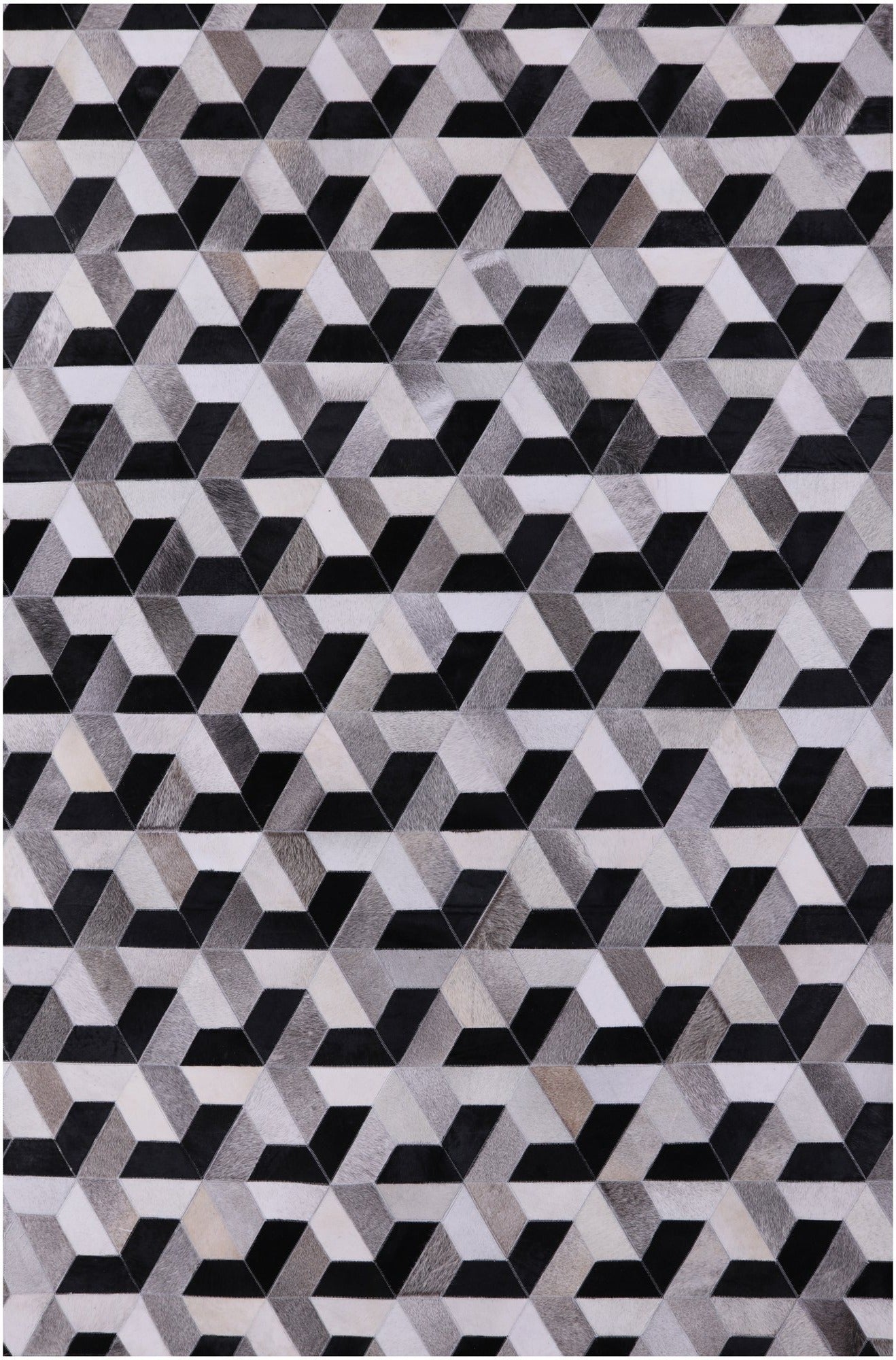 Natural Cowhide Hand Stitched Patchwork Rug - 6' 0" X 9' 0" - Golden Nile