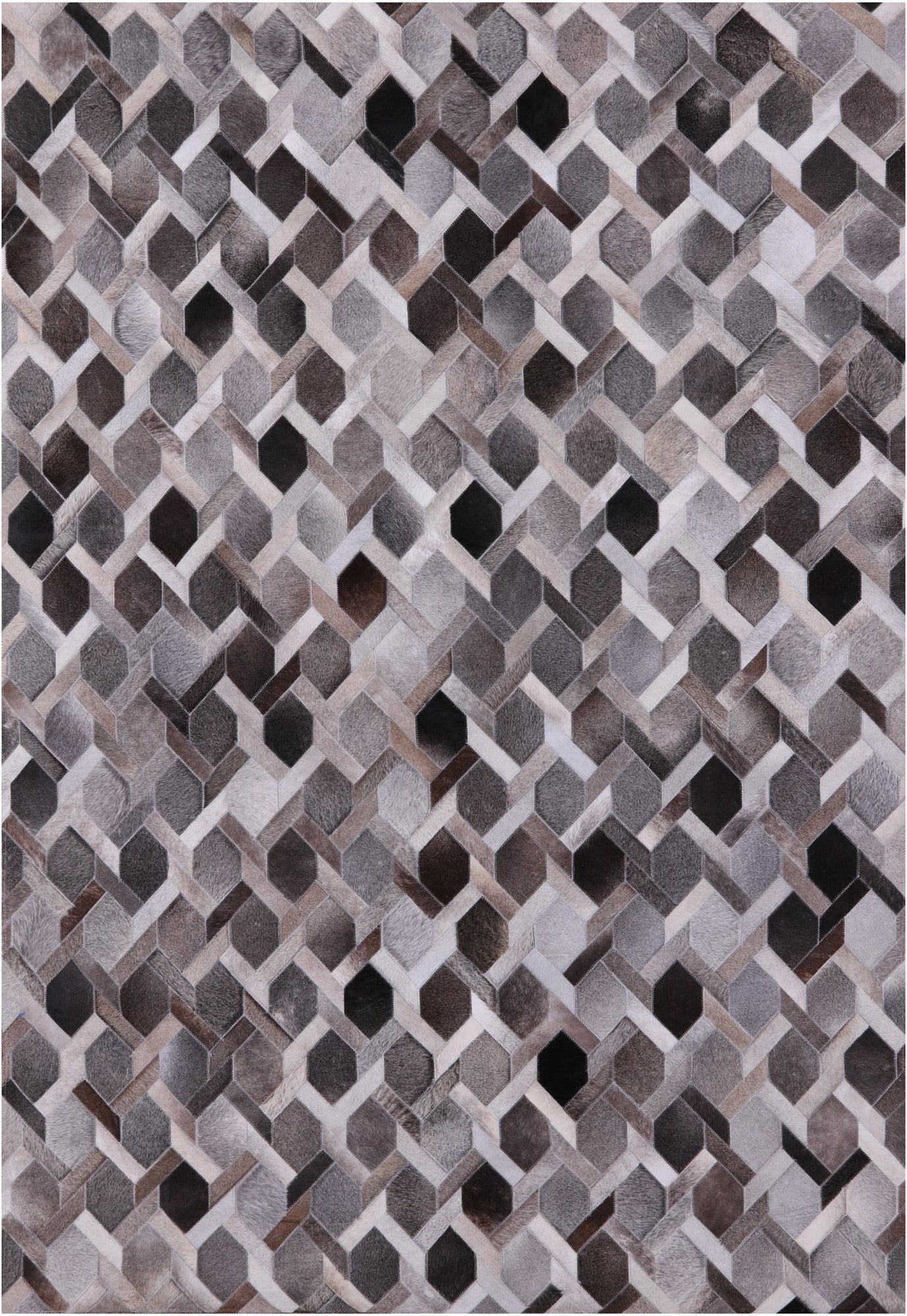 Natural Cowhide Hand Stitched Patchwork Rug - 6' 0" X 9' 0" - Golden Nile