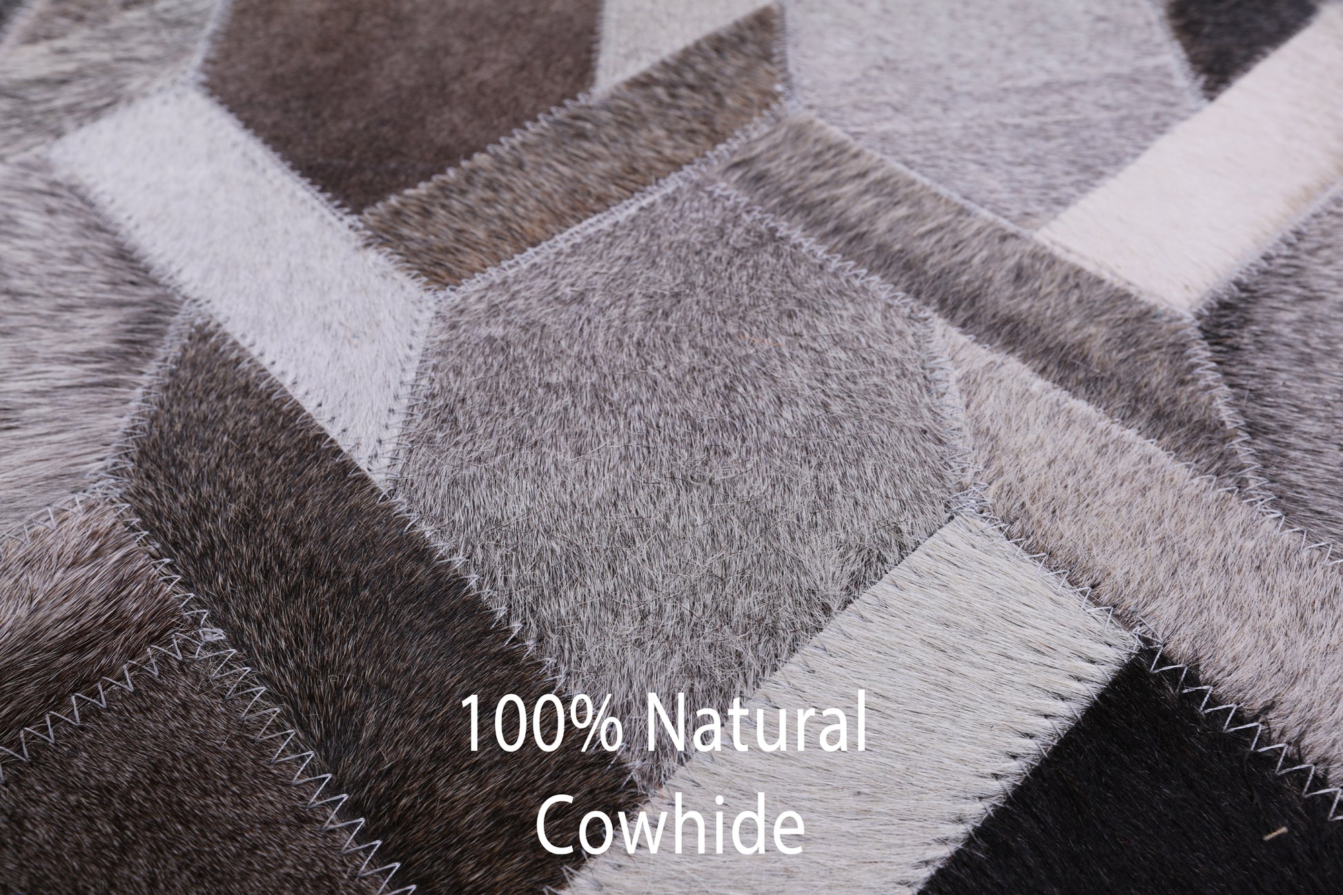 Natural Cowhide Hand Stitched Patchwork Rug - 6' 0" X 9' 0" - Golden Nile