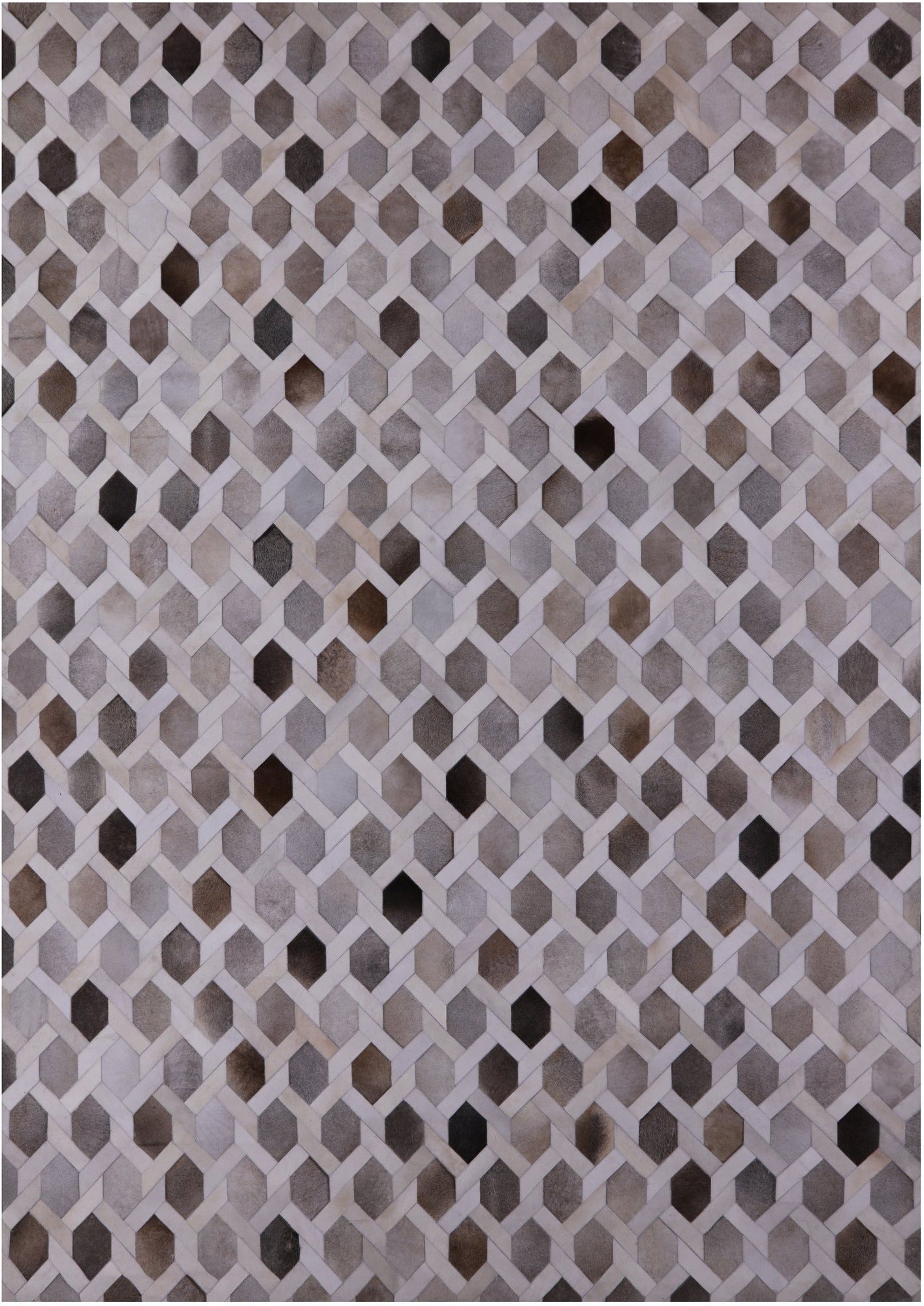 Natural Cowhide Hand Stitched Patchwork Rug - 10' 0" X 14' 0" - Golden Nile