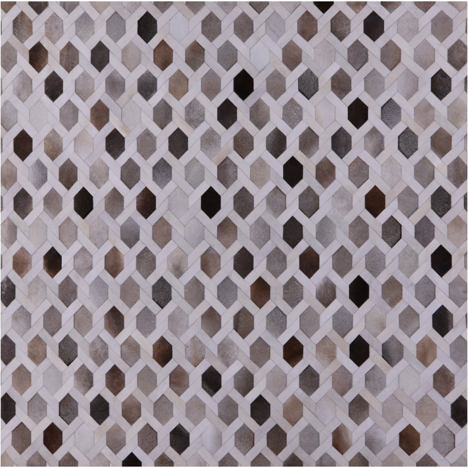 Square Natural Cowhide Hand Stitched Patchwork Rug - 10' 0" X 10' 0" - Golden Nile