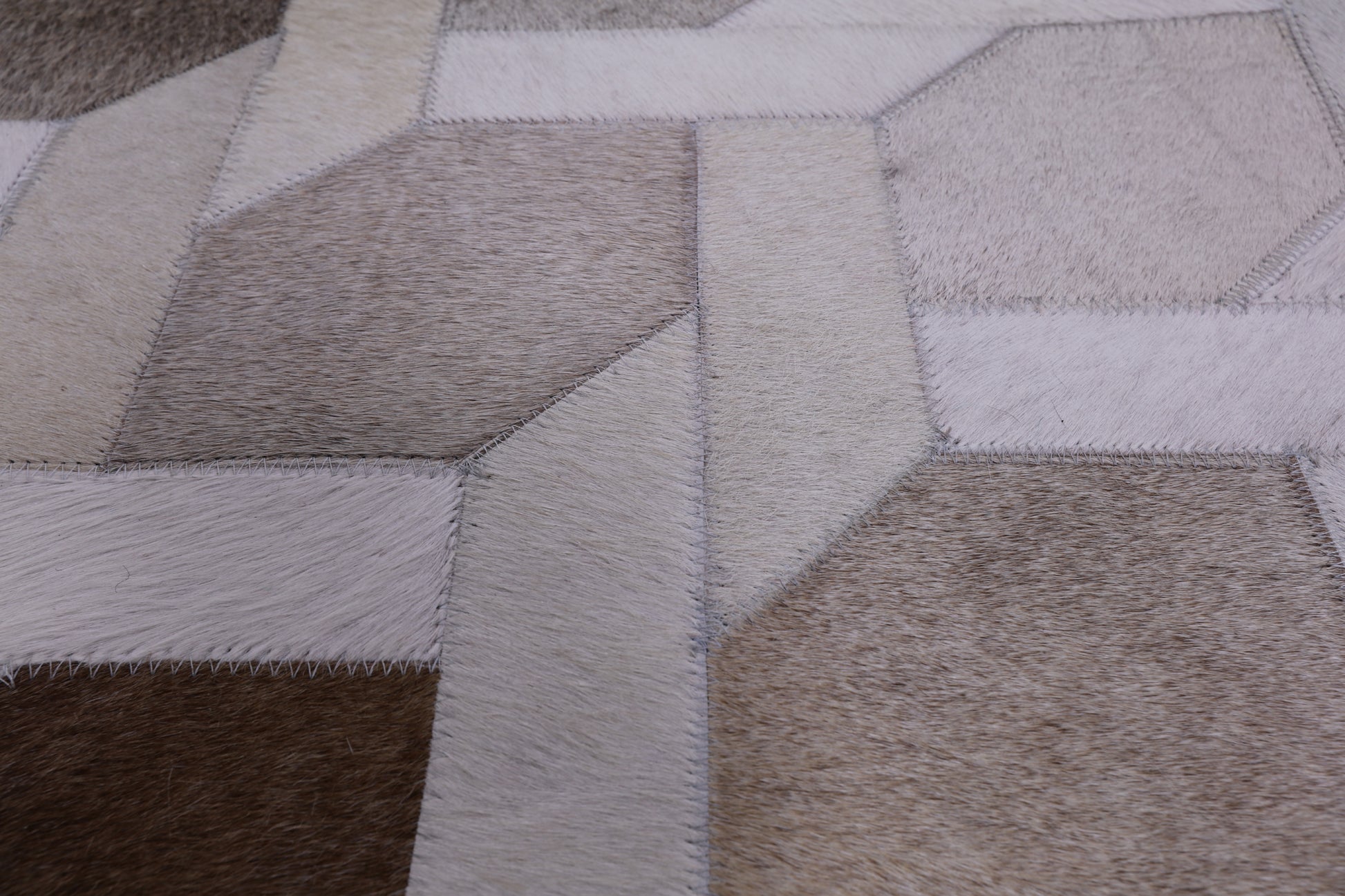 Square Natural Cowhide Hand Stitched Patchwork Rug - 10' 0" X 10' 0" - Golden Nile