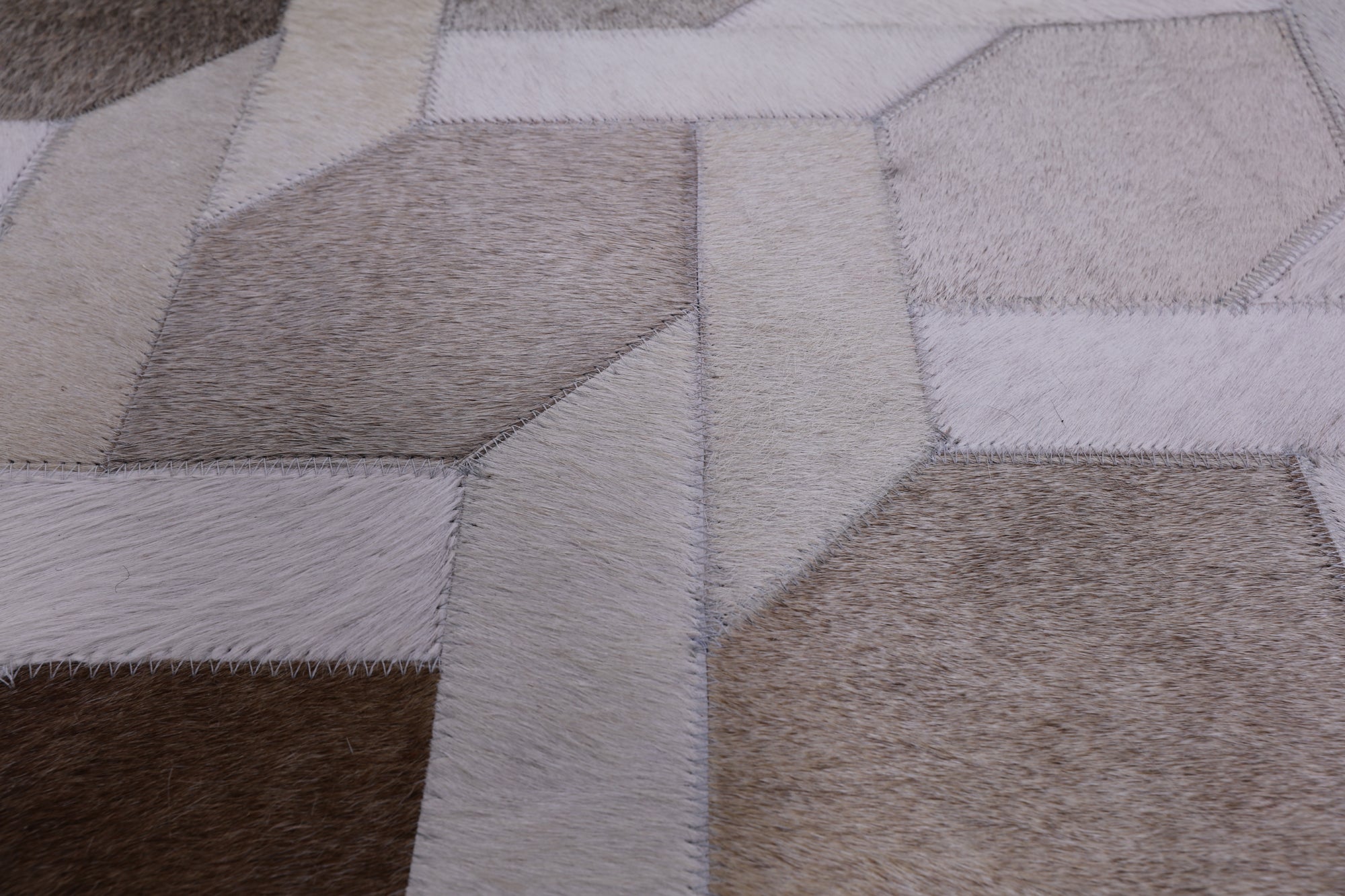 Square Natural Cowhide Hand Stitched Patchwork Rug - 10' 0" X 10' 0" - Golden Nile