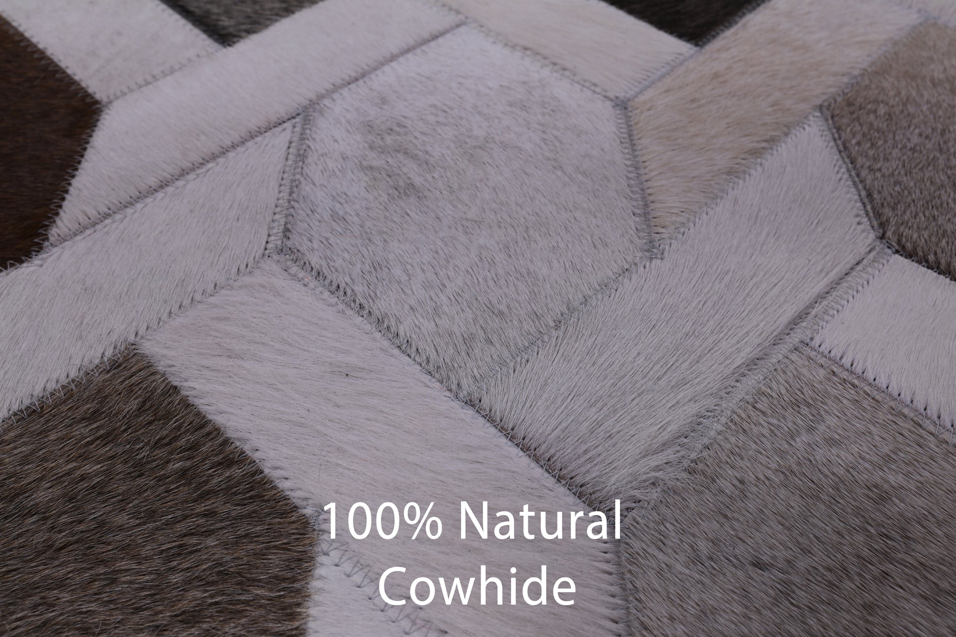 Square Natural Cowhide Hand Stitched Patchwork Rug - 10' 0" X 10' 0" - Golden Nile