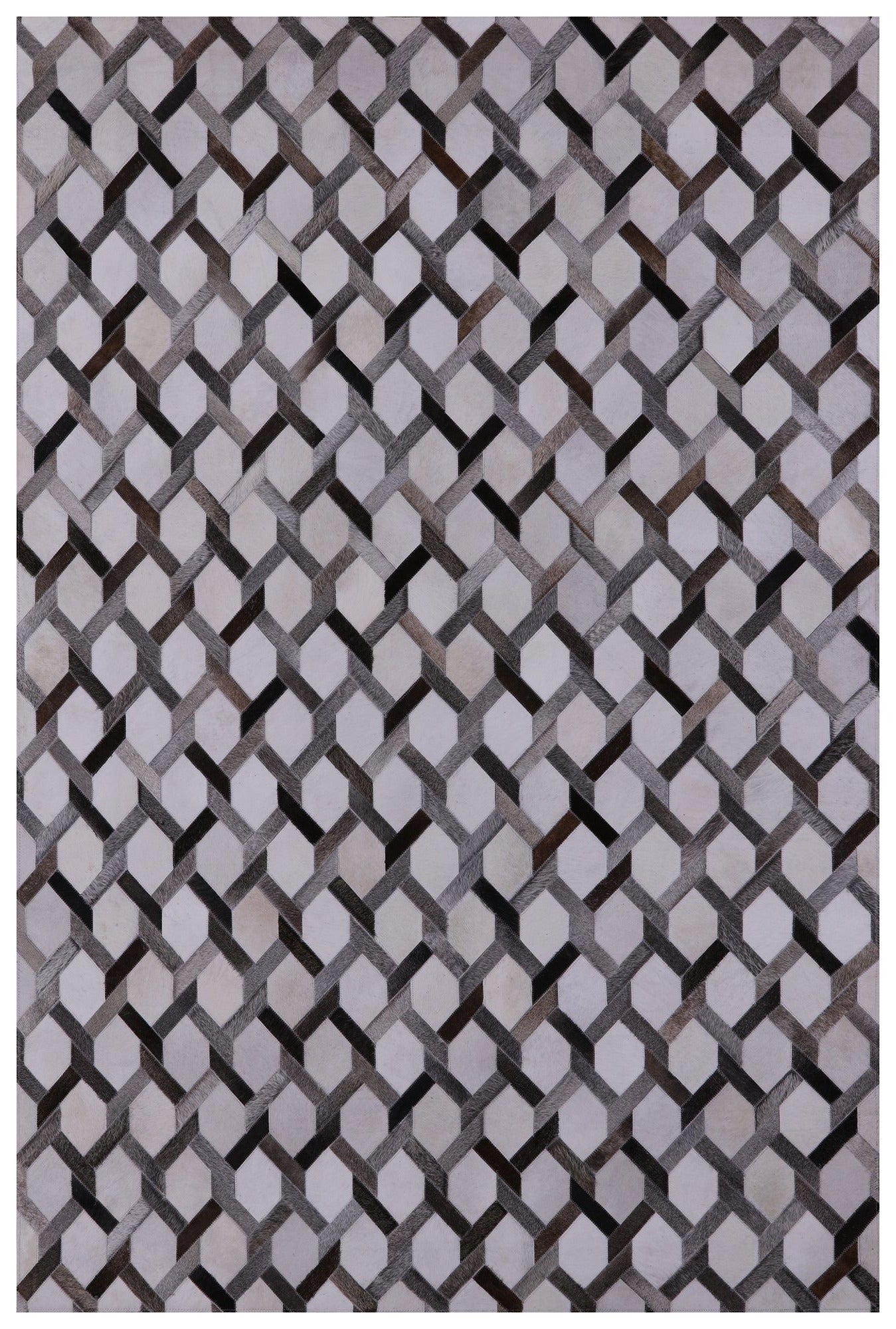 Natural Cowhide Hand Stitched Patchwork Rug - 6' 0" X 9' 0" - Golden Nile