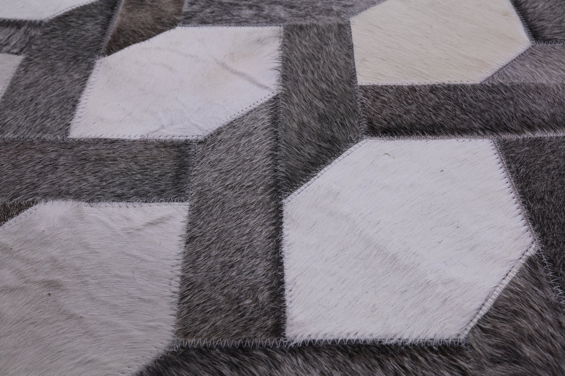 Natural Cowhide Hand Stitched Patchwork Rug - 10' 0" X 14' 0" - Golden Nile