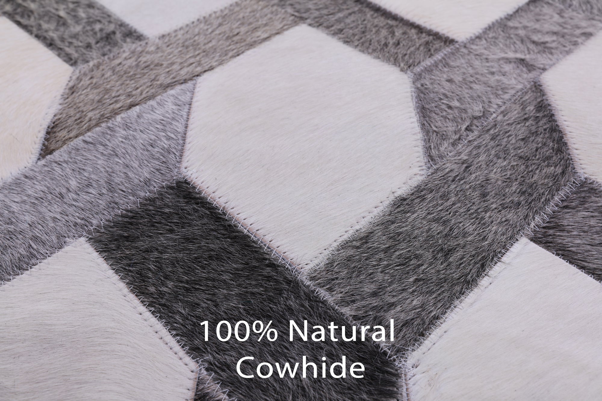 Natural Cowhide Hand Stitched Patchwork Rug - 9' 0" X 12' 0" - Golden Nile