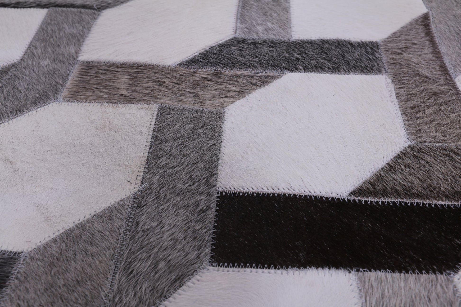 Square Natural Cowhide Hand Stitched Patchwork Rug - 9' 0" X 9' 0" - Golden Nile