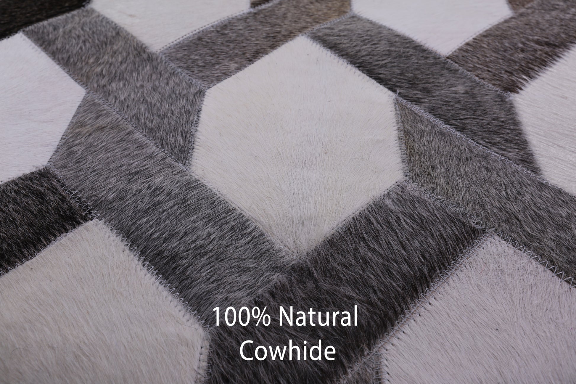 Square Natural Cowhide Hand Stitched Patchwork Rug - 9' 0" X 9' 0" - Golden Nile