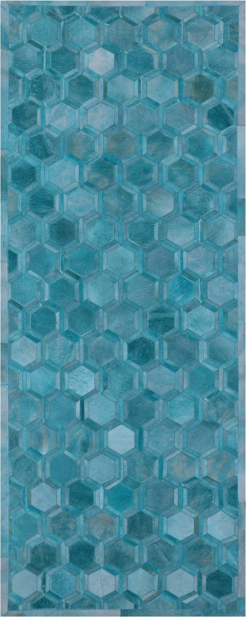 Natural Cowhide Hand Stitched Patchwork Runner Rug - 4' 0" X 10' 0" - Golden Nile