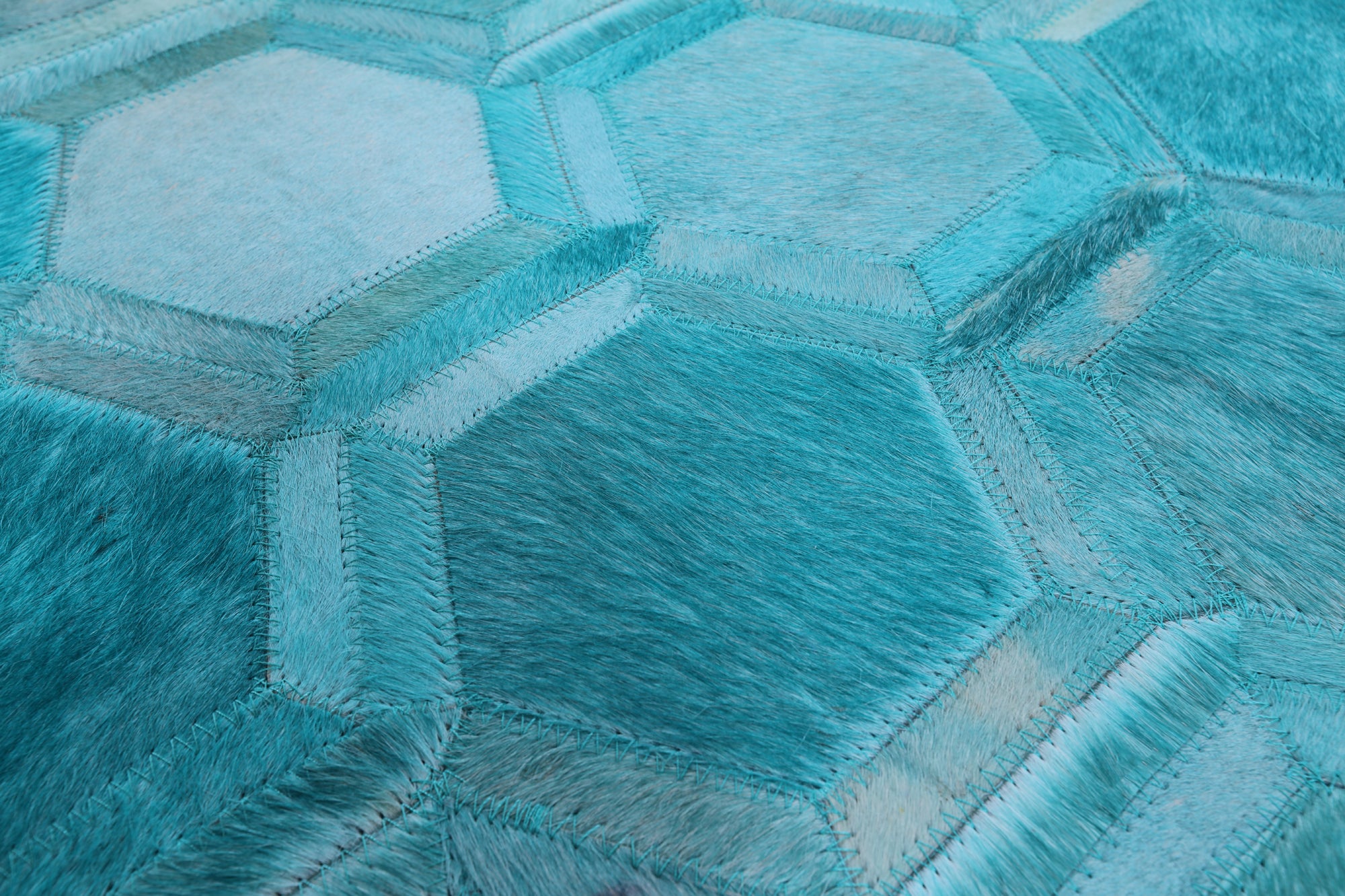 Square Natural Cowhide Hand Stitched Patchwork Rug - 9' 0" X 9' 0" - Golden Nile
