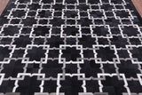 Black Square Natural Cowhide Hand Stitched Patchwork Rug - 7' 0" X 7' 0" - Golden Nile