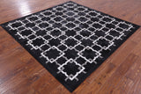 Black Square Natural Cowhide Hand Stitched Patchwork Rug - 7' 0" X 7' 0" - Golden Nile