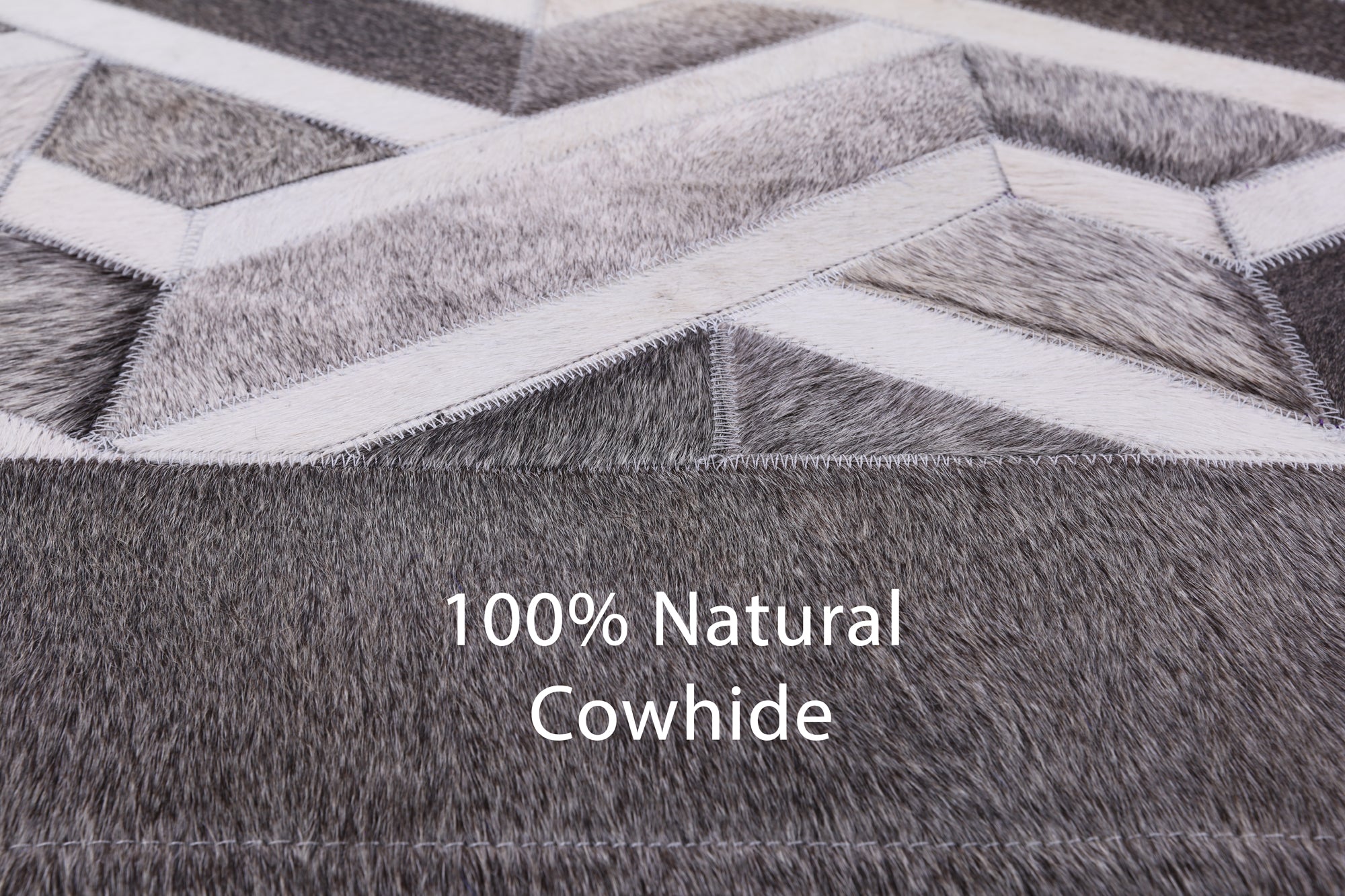 Natural Cowhide Hand Stitched Patchwork Rug - 10' 0" X 14' 0" - Golden Nile