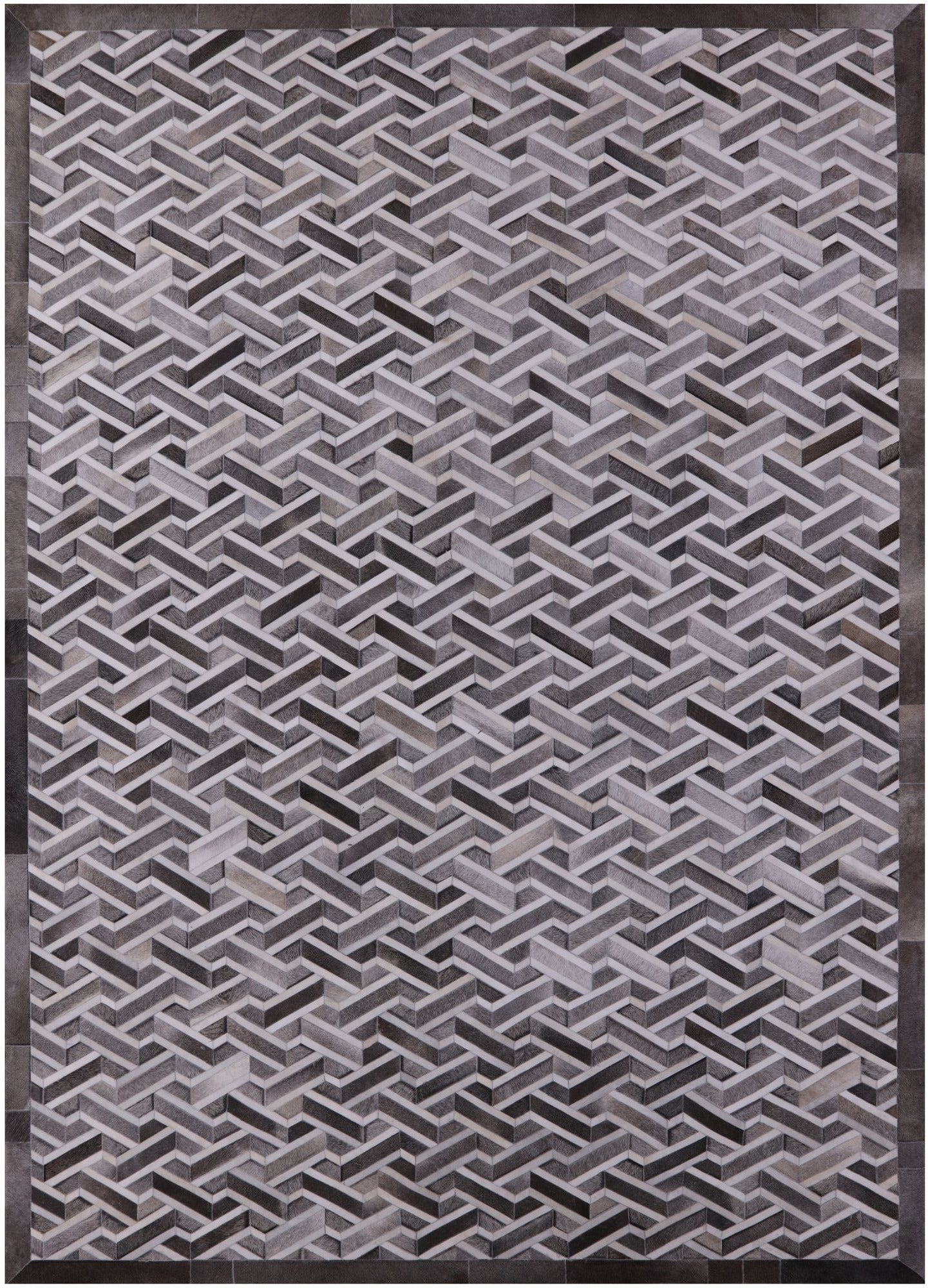 Natural Cowhide Hand Stitched Patchwork Rug - 10' 0" X 14' 0" - Golden Nile