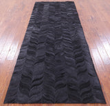 Natural Cowhide Hand Stitched Patchwork Runner Rug - 4' X 10' - Golden Nile