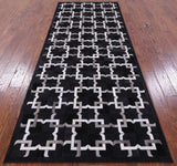Black Natural Cowhide Hand Stitched Patchwork Runner Rug - 4' 0" X 10' 0" - Golden Nile