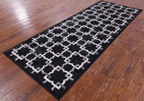 Black Natural Cowhide Hand Stitched Patchwork Runner Rug - 4' 0" X 10' 0" - Golden Nile