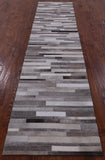Natural Cowhide Hand Stitched Patchwork Runner Rug - 2' 6" X 12' 0" - Golden Nile