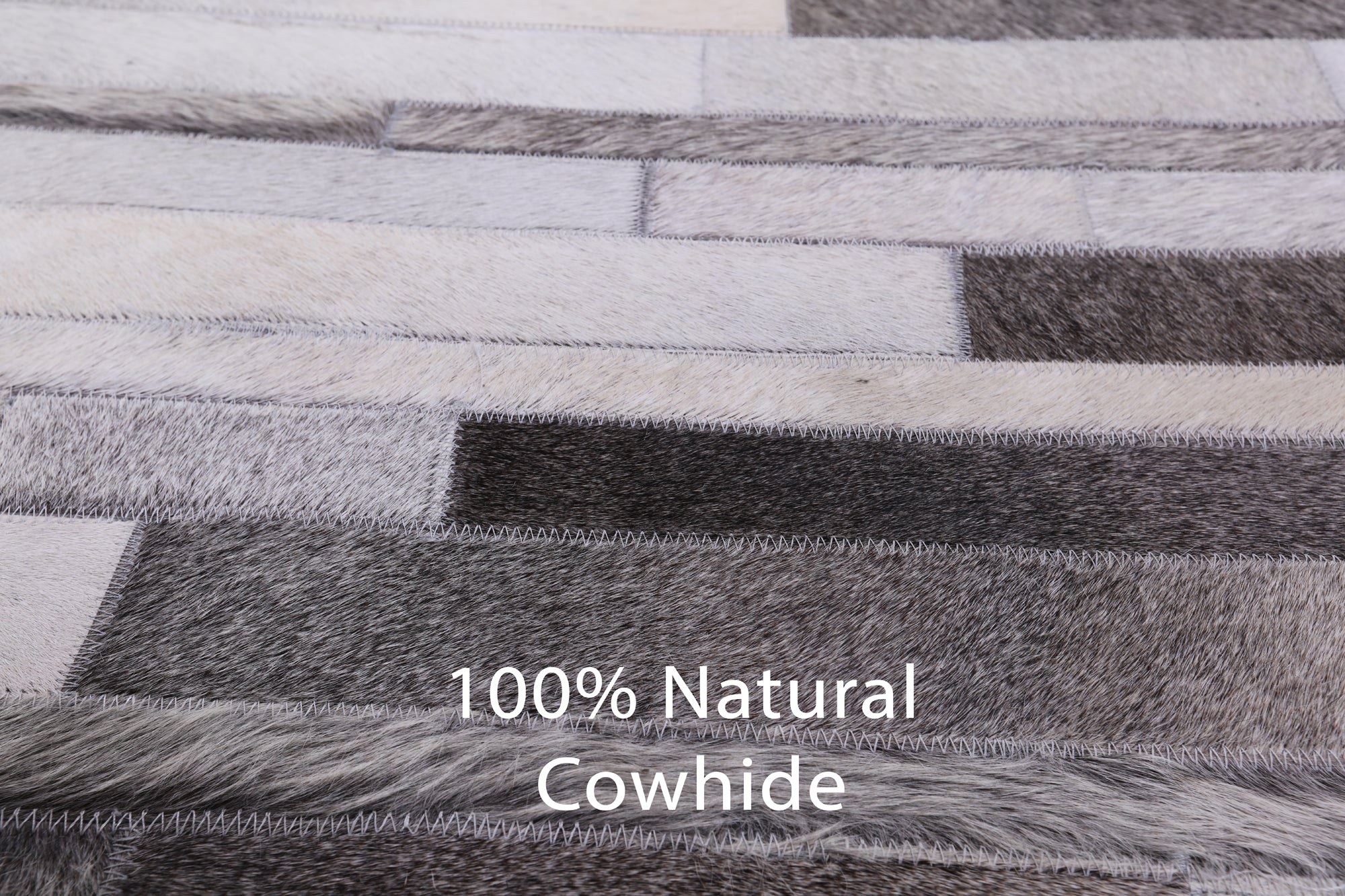 Square Natural Cowhide Hand Stitched Patchwork Rug - 7' 0" X 7' 0" - Golden Nile