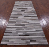 Natural Cowhide Hand Stitched Patchwork Runner Rug - 4' 0" X 10' 0" - Golden Nile