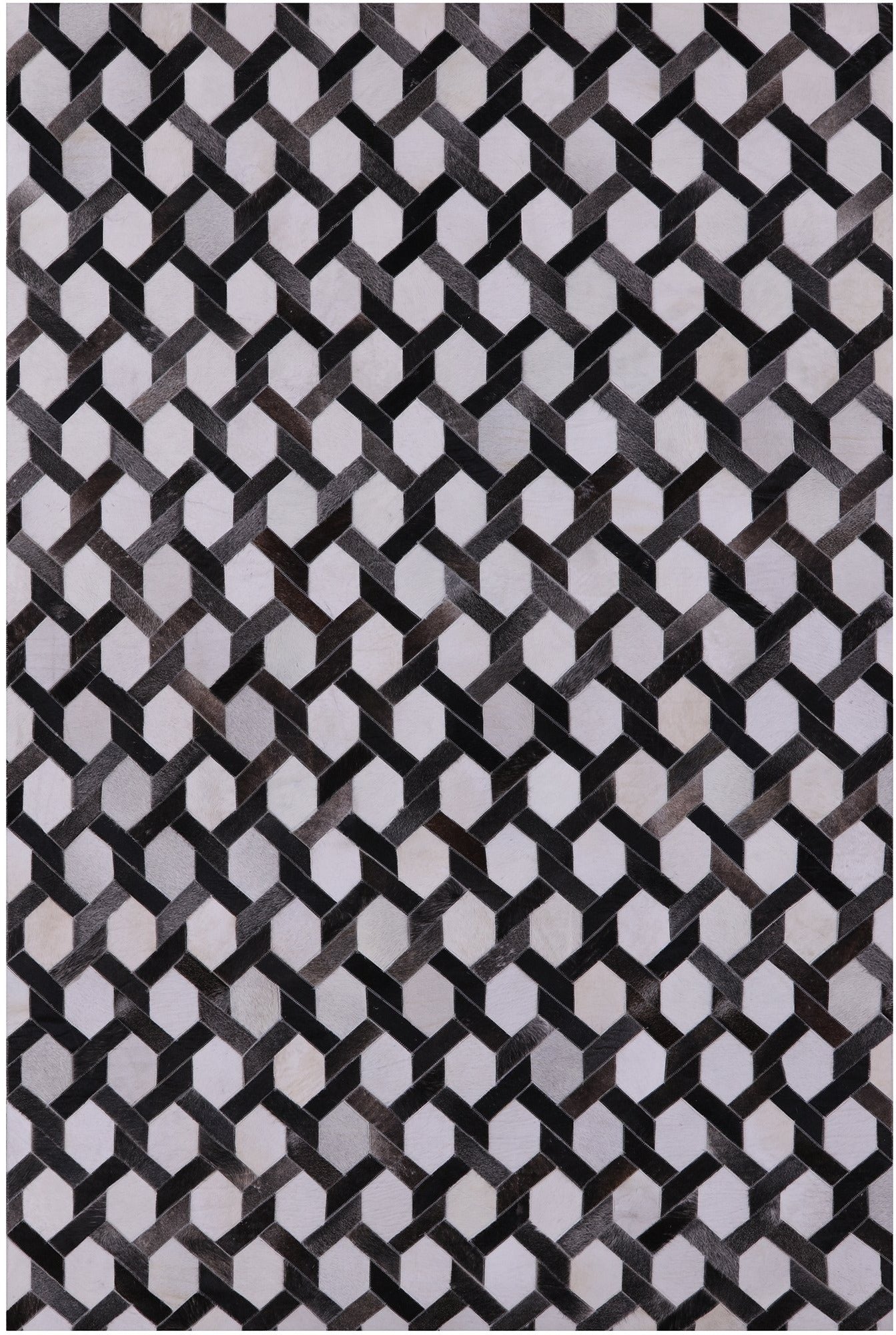 Natural Cowhide Hand Stitched Patchwork Rug - 6' 0" X 9' 0" - Golden Nile