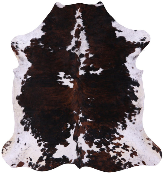 Tricolor Natural Hair-On Cowhide Rug - 6' 11" X 6' 7" - Golden Nile