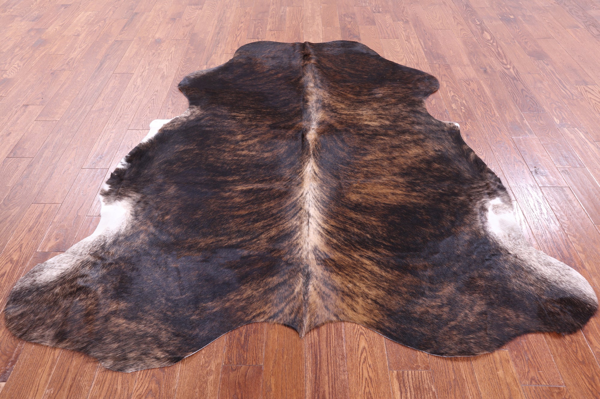 Brindle Natural Hair-On Cowhide Rug - 6' 11" X 6' 8" - Golden Nile